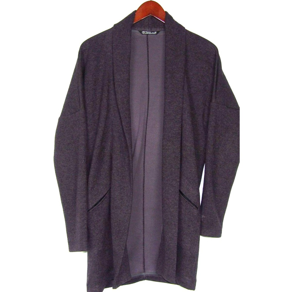 ARC'TERYX LAINA Open Front Long Cardigan Shawl Collar Sweater Women's Small